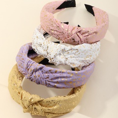 Korean fabric bronzing heart knotted headband
