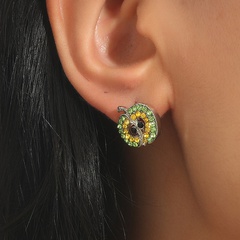 retro creative simple crystal apple earrings