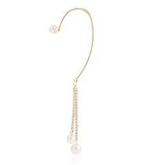 Korean style rear hanging tassel pearl without pierced long ear bone clip