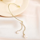 Korean style rear hanging tassel pearl without pierced long ear bone clippicture8
