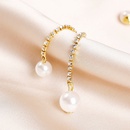 Korean style rear hanging tassel pearl without pierced long ear bone clippicture10