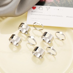 punk geometric butterfly alloy couple ring wholesale