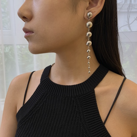 Personal isierte geometrische trend ige weibliche Perlen ohrringe Europäische und amerikanische grenz überschreitende Metall perlen neue Ohrringe Frauen's discount tags