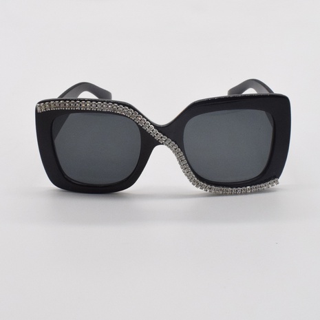 Korean style square big frame diamond sunglasses's discount tags