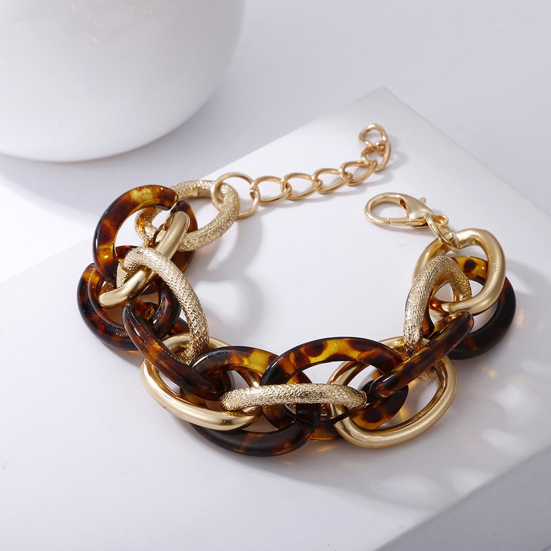 fashion multilayer metal acrylic splicing geometric bracelet