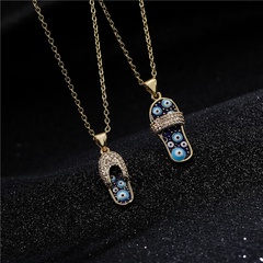 Cool Summer Summer Cross-Border Hot Sale Ornament Dripping Oil Eyes Slippers Pendant Necklace Couple Style