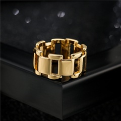 fashion gold electroplated smooth hollow copper ring