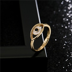 fashion small eye shape copper inlaid zircon open ring