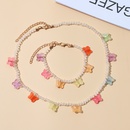 Fashion Acrylic Crystal Beaded Necklace Butterfly Pendant Bracelet Setpicture10