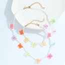 Fashion Acrylic Crystal Beaded Necklace Butterfly Pendant Bracelet Setpicture12