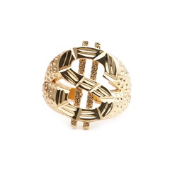 hip-hop dollar car flower geometric copper inlaid zircon ring