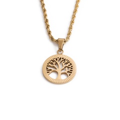hip-hop twist chain tree of life pendent necklace