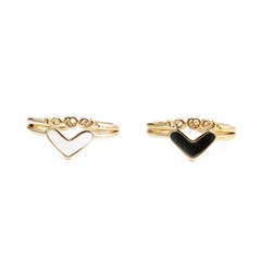simple copper-plated real gold heart dripping oil couple ring