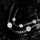 Punk Unisexe en acier inoxydable expression smiley face collier hiphop titane acier pendentif en grospicture14