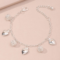 fashion rose flower alloy heart shape bracelet wholesale