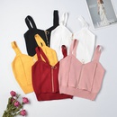 fashion sexy beauty back solid color knitted sling short vestpicture12