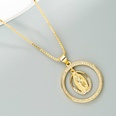 fashion round hollow Virgin Mary cross pendant copper inlaid zircon necklacepicture15