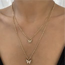collar de mltiples capas con colgante de mariposa con diamantes de modapicture10