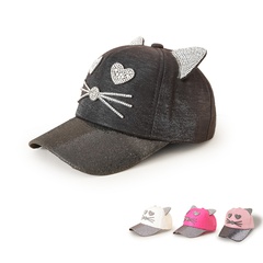 fashion rhinestone cute cat baseball cap