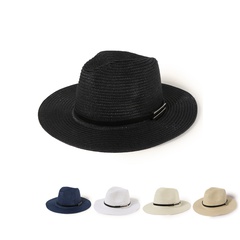 Korean fashion belt bucklet wide-brimmed sunshade straw hat