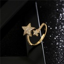 Simple double fivepointed star shape geometric ringpicture7