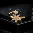 Simple double fivepointed star shape geometric ringpicture8