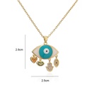 fashion blue and white twocolor oil dripping devils eye zircon necklacepicture9