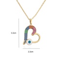 fashion copper microinlaid color zirconium heart shape oil dripping devils eye pendant necklacepicture7