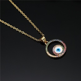 fashion Copper microinlaid color zirconium round devils eye oil drop necklacepicture10