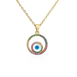 fashion Copper microinlaid color zirconium round devils eye oil drop necklacepicture12