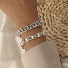bracelet 2 pièces simple torsade de perles