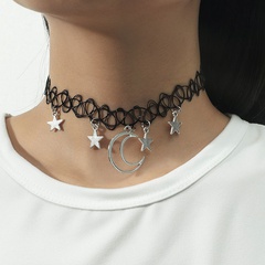 kreative einfache Stern-Mond-Anhänger elastische Halskette