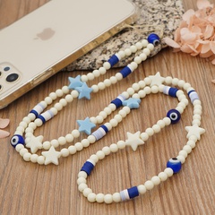 ethnic style round beads acrylic five-pointed star glazed eye beads mobile phone chain