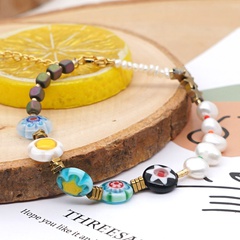Retro geometric pearl color glass rice bead bracelet