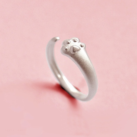 Korean simple cute kitten paw couple ring's discount tags