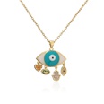 fashion blue and white twocolor oil dripping devils eye zircon necklacepicture11