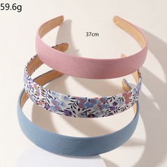 simple solid color floral wide headband set