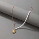 nuevo collar con colgante de corazn de melocotn asimtrico de perlas con hebilla de metalpicture16