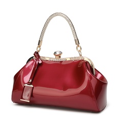fashion diamond patent leather handbag