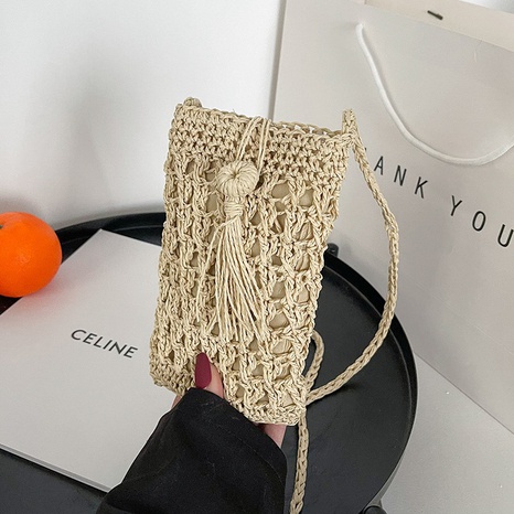 Korean trendy fashion straw messenger bag's discount tags