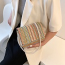 Korean fashion colorful contrast rhombus shoulder handbagpicture30