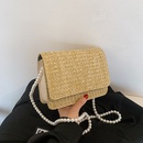 fashion straw woven pearl portable messenger small square bagpicture24