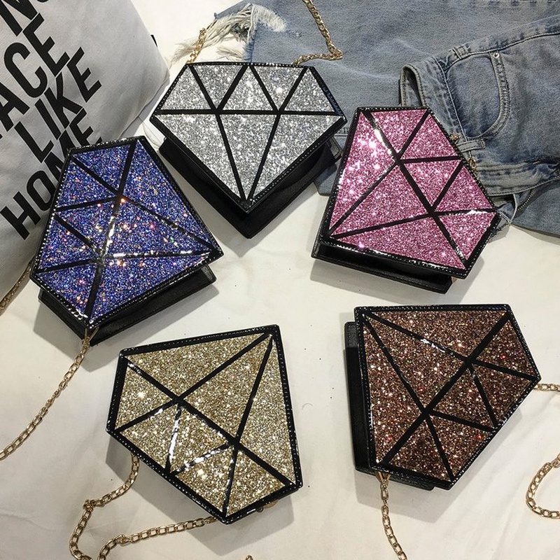 wholesale fashion laser sequins diamond diagonal bag