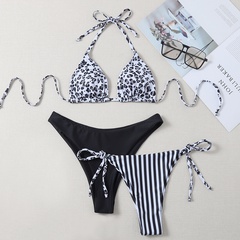 Fashion sexy leopard point color hree-piece swimsuit