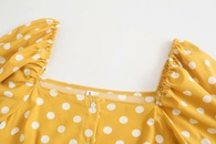 wholesale fashion yellow polka dot cuffs fishtail dresspicture24