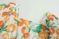 wholesale retro square neck fruit printing strapless dresspicture24