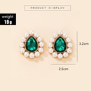 Retro simple pearl sapphire blue drop earringspicture12
