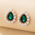 Retro simple pearl sapphire blue drop earringspicture13