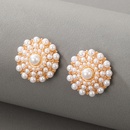 Korean natural shell flower contrast pearl earringspicture8