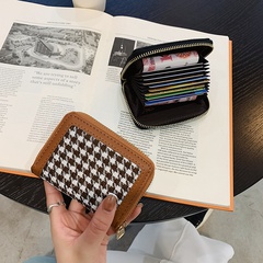 Korean small houndstooth small wallet